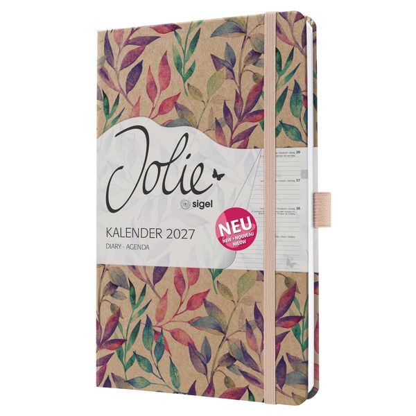 Produktbild: SIGEL 7J815 Wochenkalender Jolie 2027, ca. A5, , braun, pink, lila, t&uuml;rkis