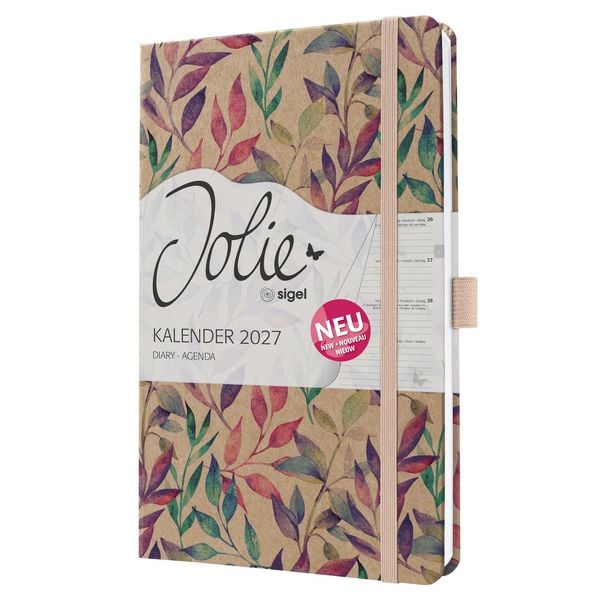 Produktbild: SIGEL 7J815 Wochenkalender Jolie 2027, ca. A5, Fairy Leaves, Hardcover