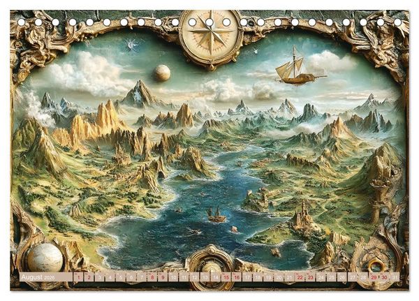 Produktbild: Geheimnisvolle Landkarten (Tischkalender 2026 DIN A5 quer), CALVENDO Monatskalender