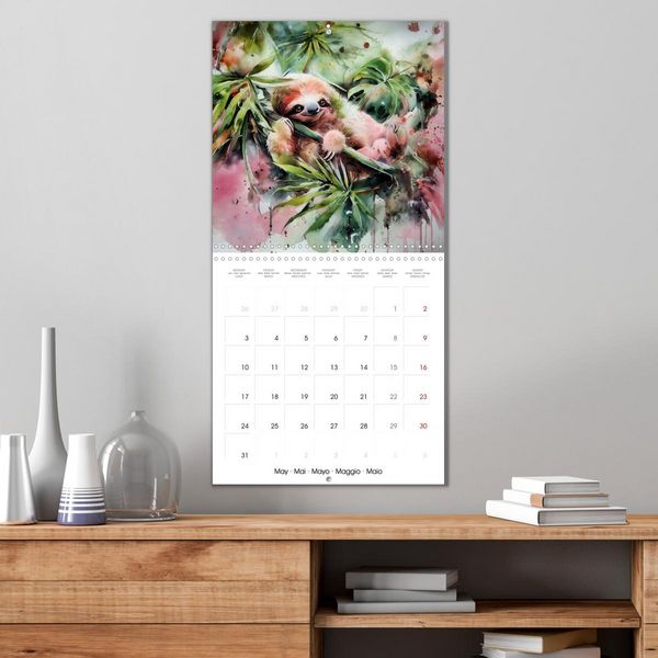 Produktbild: Jolis paresseux (Calendrier mural carr&eacute; 2027 30x30 cm) Calendrier double avec une page pour vos prises de notes