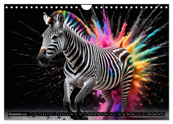 Produktbild: ZEBRAS - Modern Art (Wandkalender 2026 DIN A4 quer), CALVENDO Monatskalender