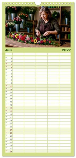 Produktbild: Familienplaner 2027 - Floristen und ihr Handwerk mit 5 Spalten (Wandkalender, 21 x 45 cm) CALVENDO