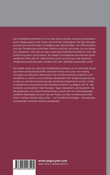 Produktbild: Die Entwicklung des Strafbefehlsverfahrens von 1846 bis in die Gegenwart