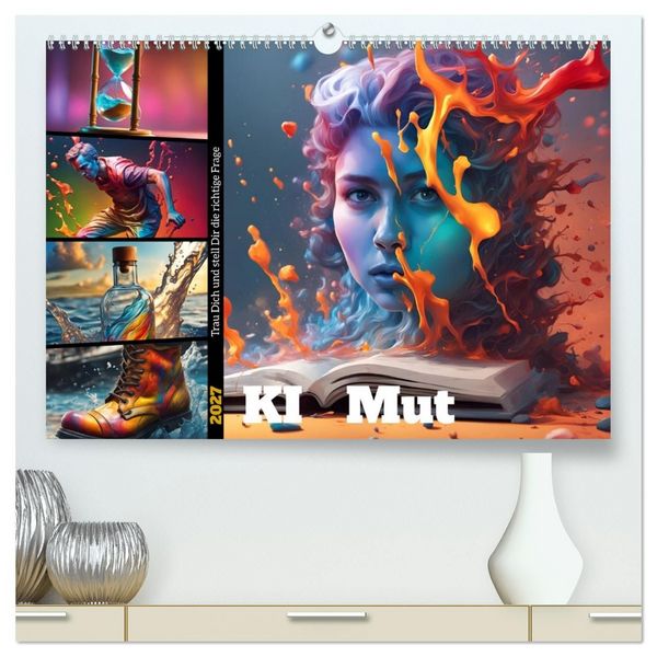 Produktbild: KI Mut - Trau Dich und stell Dir die richtige Frage (hochwertiger Premium Wandkalender 2027 DIN A2 quer), Kunstdruck in Hochglanz