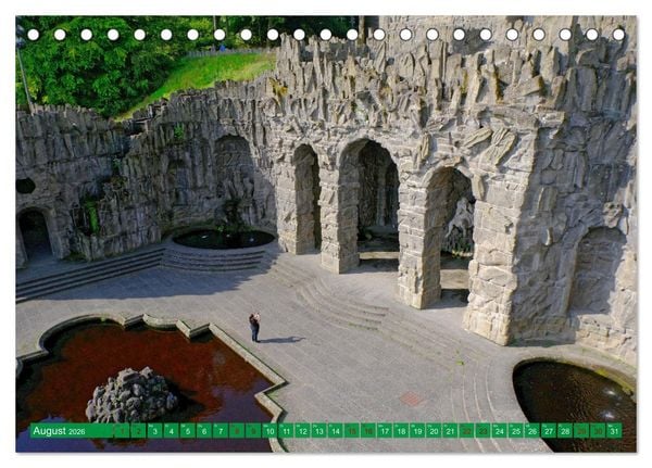Produktbild: Bad Wilhelmsh&ouml;he Bergpark und Wasserspiele (Tischkalender 2026 DIN A5 quer), CALVENDO Monatskalender