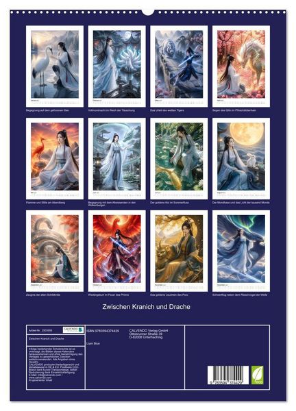 Produktbild: Zwischen Kranich und Drache (hochwertiger Premium Wandkalender 2027 DIN A2 hoch), Kunstdruck in Hochglanz