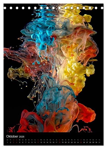 Produktbild: Experimentelle Fotografie Liquid Art (Tischkalender 2026 DIN A5 hoch), CALVENDO Monatskalender