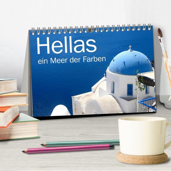 Produktbild: Hellas - ein Meer der Farben (Tischkalender 2026 DIN A5 quer), CALVENDO Monatskalender