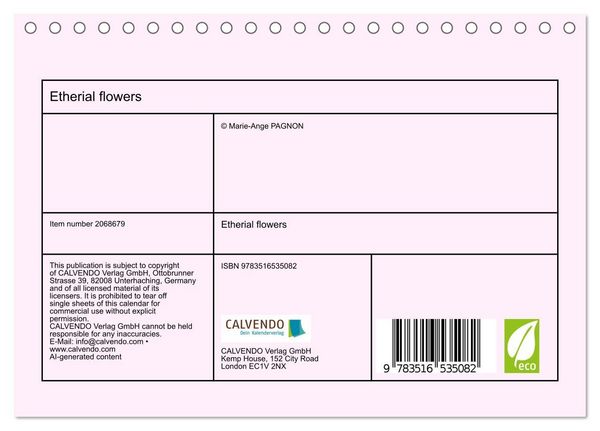 Produktbild: Etherial flowers (Desk Calendar 2026 DIN A5 landscape), CALVENDO 12 Month DeskCalendar