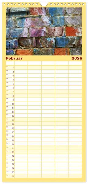 Produktbild: Familienplaner 2026 - MAUER(N)spalten mit 5 Spalten (Wandkalender, 21 x 45 cm) CALVENDO