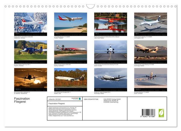 Produktbild: Faszination Fliegerei (Wandkalender 2026 DIN A3 quer), CALVENDO Monatskalender
