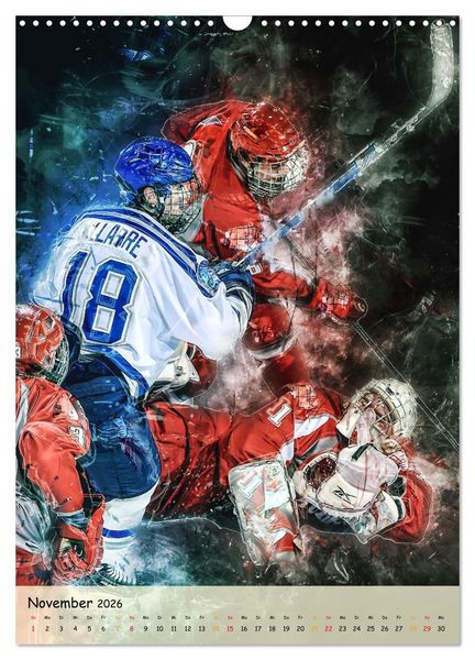 Produktbild: Eishockey spektakul&auml;r (Wandkalender 2026 DIN A3 hoch), CALVENDO Monatskalender