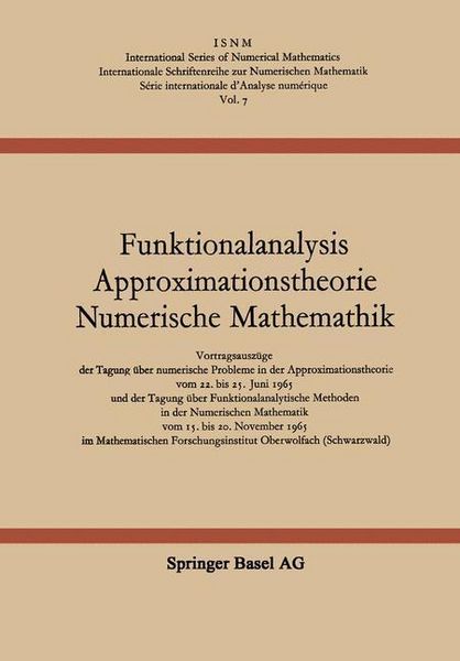 Produktbild: Funktionalanalysis Approximationstheorie Numerische Mathematik