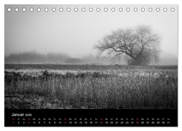 Produktbild: Monochrom 2026 (Tischkalender 2026 DIN A5 quer), CALVENDO Monatskalender