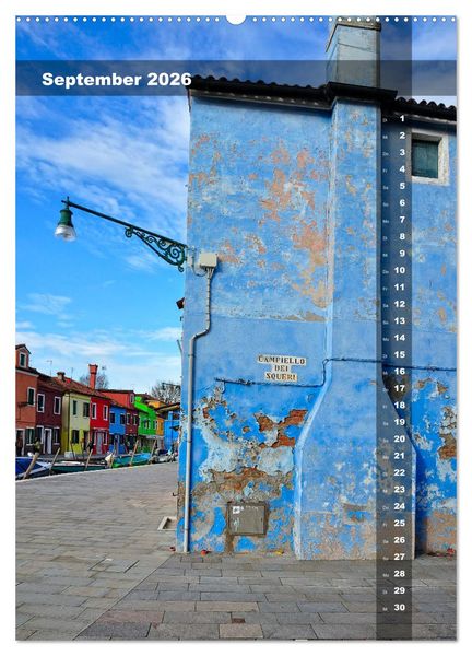 Produktbild: L'isola di Burano - Ein Spaziergang &uuml;ber die farbenfrohe Insel (hochwertiger Premium Wandkalender 2026 DIN A2 hoch), Kunstdruck in Hochglanz
