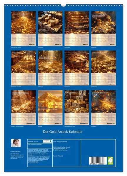 Produktbild: Der Geld-Anlock-Kalender (hochwertiger Premium Wandkalender 2026 DIN A2 hoch), Kunstdruck in Hochglanz