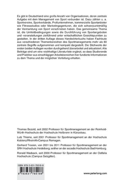 Produktbild: Handw&ouml;rterbuch des Sportmanagements