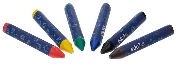 Produktbild: edu&sup3; PRIME Jumbo Wachsmalkreide Basic, 6er Set