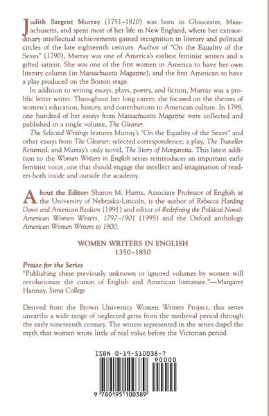 Produktbild: Selected Writings of Judith Sargent Murray