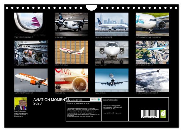 Produktbild: AVIATION MOMENTS 2026 (Wall Calendar 2026 DIN A4 landscape), CALVENDO 12 Month Wall Calendar
