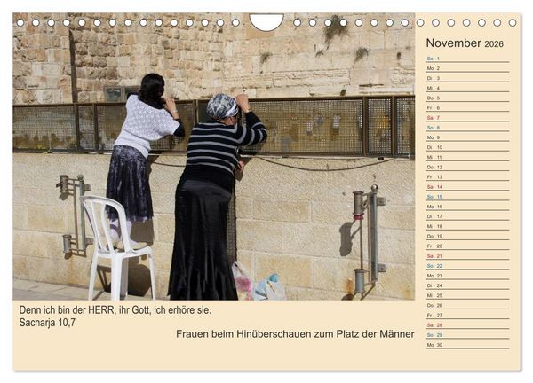 Produktbild: Jerusalem mit Bibelversen / Geburtstagsplaner (Wandkalender 2026 DIN A4 quer), CALVENDO Monatskalender