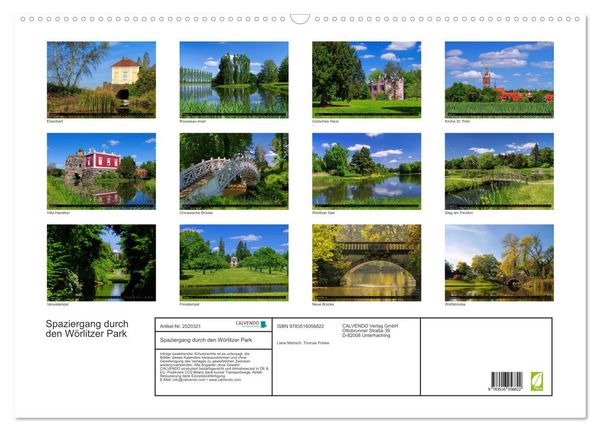 Produktbild: Spaziergang durch den W&ouml;rlitzer Park (Wandkalender 2026 DIN A2 quer), CALVENDO Monatskalender