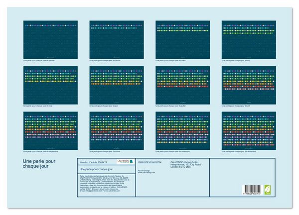 Produktbild: Une perle pour chaque jour (Calendrier mural 2026 DIN A2 vertical), CALVENDO calendrier mensuel