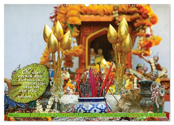 Produktbild: Buddhas Worte - Der Weg zur Achtsamkeit (Wandkalender 2026 DIN A2 quer), CALVENDO Monatskalender