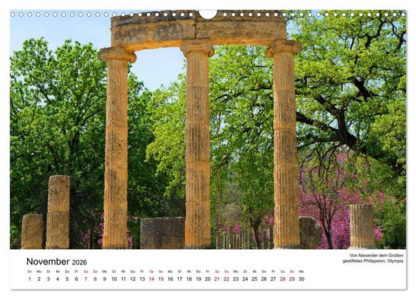 Produktbild: Von Olympia &uuml;ber Messene nach Mystras (Wandkalender 2026 DIN A3 quer), CALVENDO Monatskalender