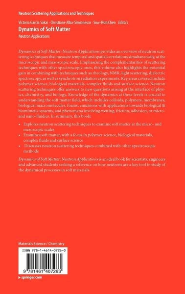 Produktbild: Dynamics of Soft Matter