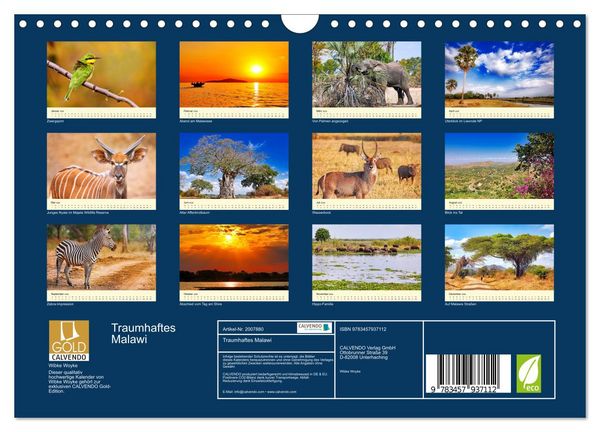 Produktbild: Traumhaftes Malawi (Wandkalender 2026 DIN A4 quer), CALVENDO Monatskalender
