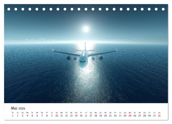 Produktbild: Flugzeugkalender - Die sch&ouml;nsten Passagiermaschinen (Tischkalender 2026 DIN A5 quer), CALVENDO Monatskalender
