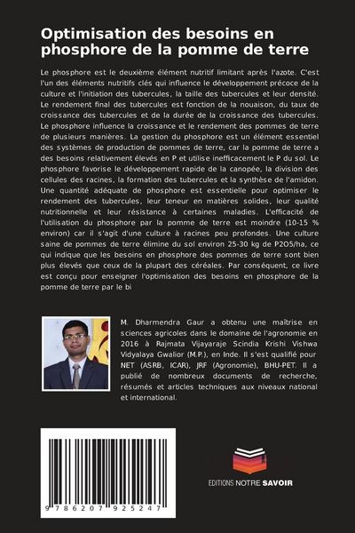 Produktbild: Optimisation des besoins en phosphore de la pomme de terre