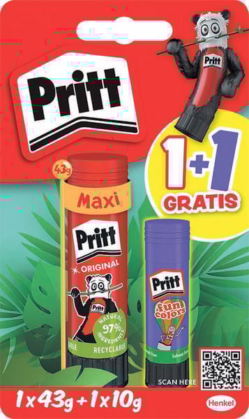 Pritt BTS Designstifte, Klebestifte 143g + 110 g, Blisterkarte