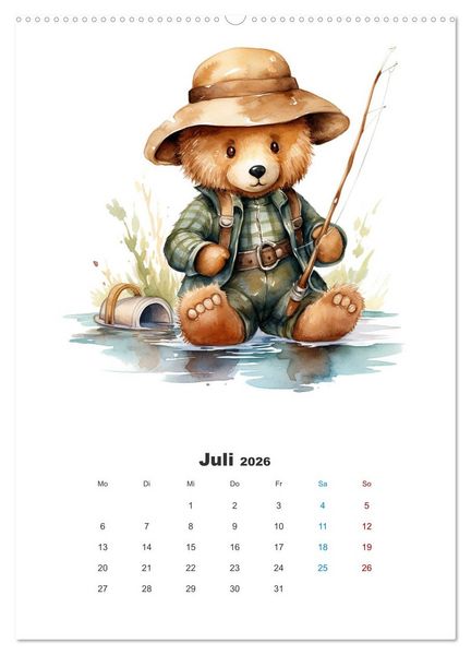 Produktbild: Petri Heil, Taddy! (hochwertiger Premium Wandkalender 2026 DIN A2 hoch), Kunstdruck in Hochglanz