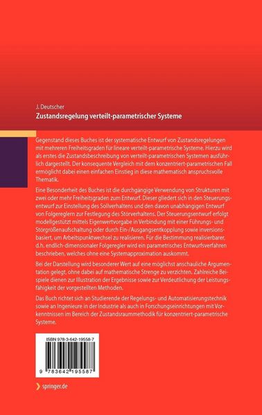 Produktbild: Zustandsregelung verteilt-parametrischer Systeme