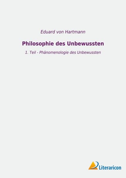 Produktbild: Philosophie des Unbewussten