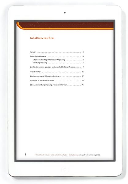 Produktbild: Der Markisenmann &ndash; Jan Weiler &ndash; Materialien f&uuml;r inklusive Lekt&uuml;rearbeit mit Aufgaben