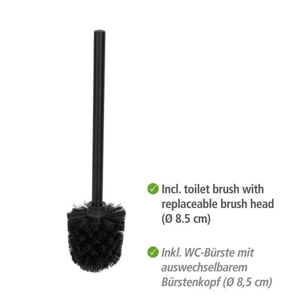 Produktbild: Stand WC-Garnitur Mod. Parus Schwarz, aus lackiertem Stahl