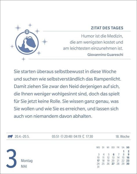 Produktbild: Wassermann Sternzeichenkalender 2027 - Tagesabrei&szlig;kalender - Ihr Horoskop f&uuml;r jeden Tag