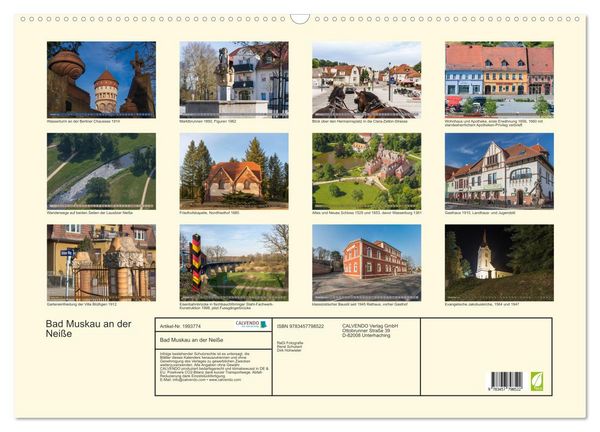 Produktbild: Bad Muskau an der Nei&szlig;e (Wandkalender 2026 DIN A2 quer), CALVENDO Monatskalender