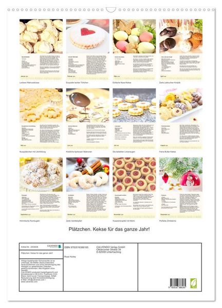 Produktbild: Pl&auml;tzchen. Kekse f&uuml;r das ganze Jahr! (Wandkalender 2026 DIN A2 hoch), CALVENDO Monatskalender