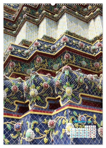 Produktbild: Bangkoks Tempel - Goldene Pagoden und safrangelbe Roben (Wandkalender 2027 DIN A2 hoch), CALVENDO Monatskalender