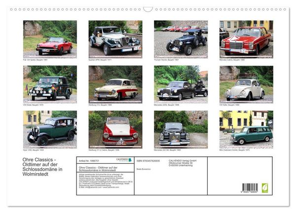Produktbild: Ohre Classics - Oldtimer auf der Schlossdom&auml;ne in Wolmirstedt (Wandkalender 2026 DIN A2 quer), CALVENDO Monatskalender