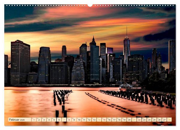 Produktbild: Metropolen der Welt - Skylines in der Nacht (Wandkalender 2026 DIN A2 quer), CALVENDO Monatskalender