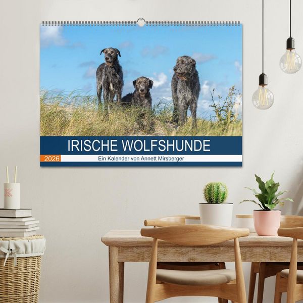 Produktbild: Irische Wolfshunde (Wandkalender 2026 DIN A2 quer), CALVENDO Monatskalender