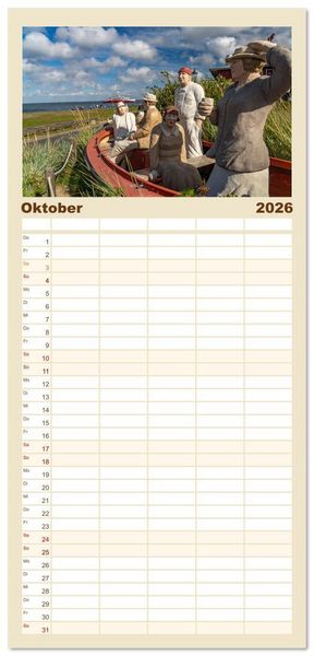 Produktbild: Familienplaner 2026 - Deutschland - Insel Sylt mit 5 Spalten (Wandkalender, 21 x 45 cm) CALVENDO