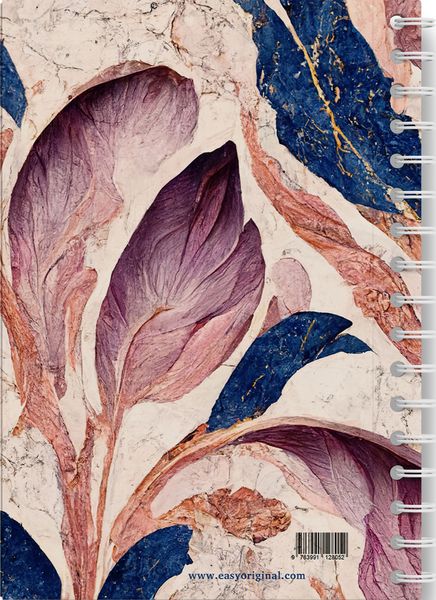 Produktbild: Marmortr&auml;ume - Premium Spiral-Notizbuch A5 Soft-Touch liniert. Violett-blaue Marmorillusion mit schimmernden goldenen Details