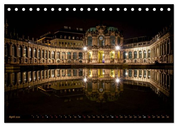 Produktbild: Eine Nacht in Dresden (Tischkalender 2026 DIN A5 quer), CALVENDO Monatskalender