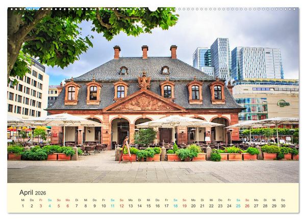 Produktbild: Frankfurt am Main - Finanzen und Geschichte (hochwertiger Premium Wandkalender 2026 DIN A2 quer), Kunstdruck in Hochglanz